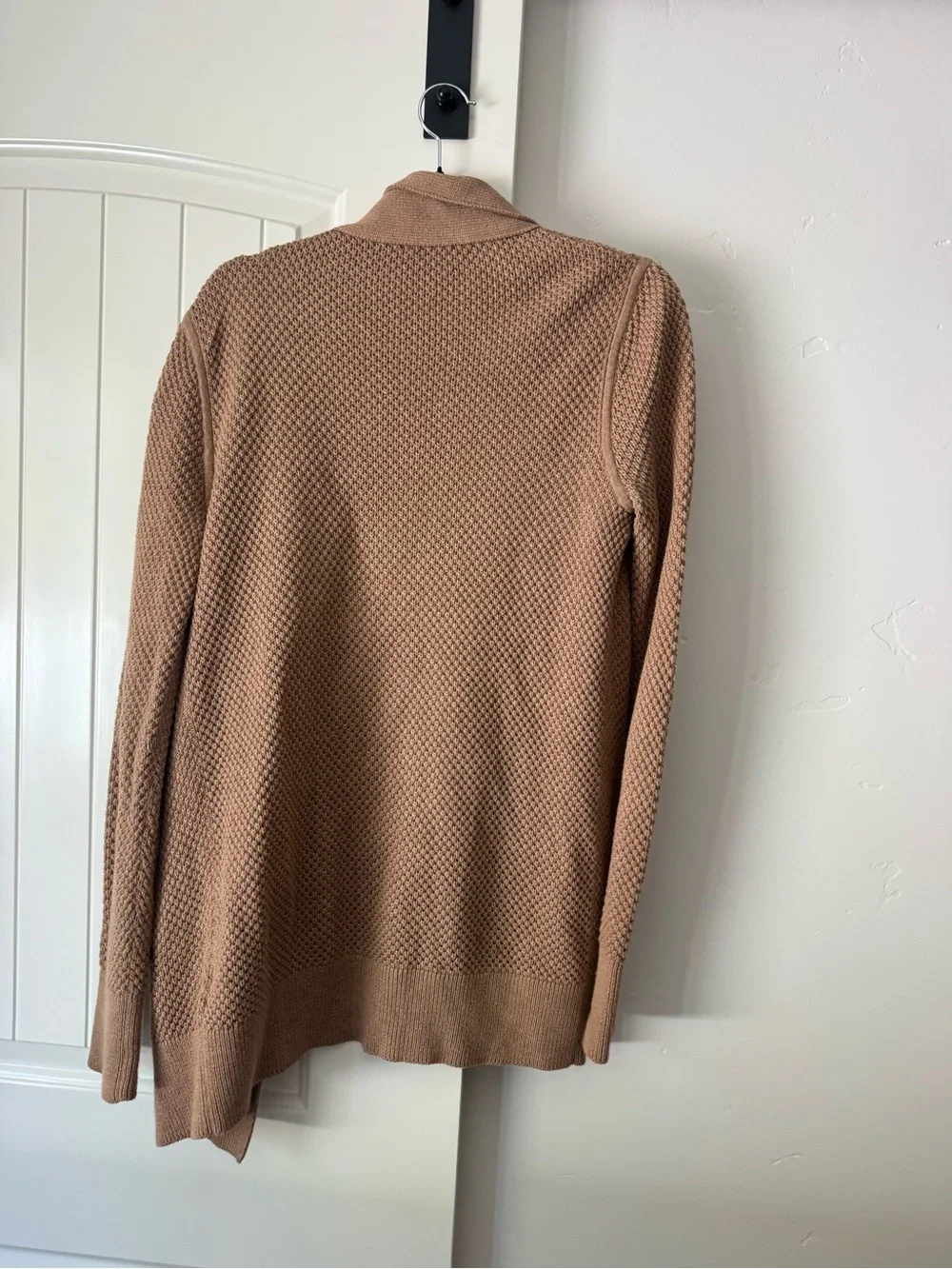 J. Crew Textured Knit Cardigan in Light Camel